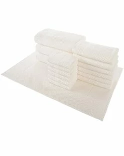 Alexis Antimicrobial Honeycomb 16pc Towel Set Home Bath Towels