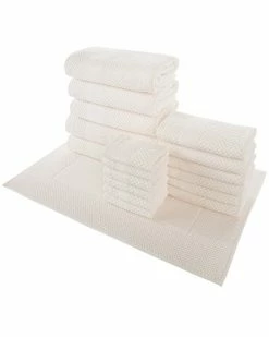 Alexis Antimicrobial Honeycomb 18pc Towel Set Home Bath Towels