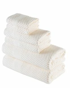 Alexis Antimicrobial Honeycomb 6pc Towel Set Home Bath Towels
