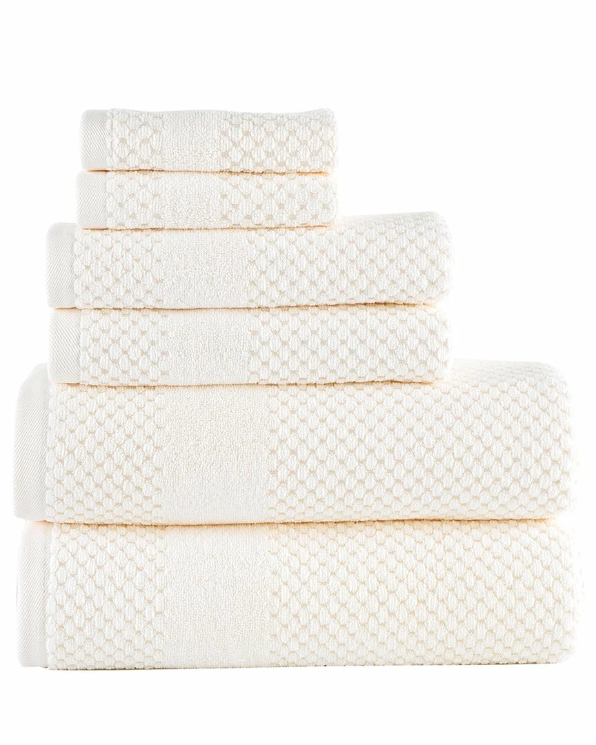 Alexis Antimicrobial Honeycomb 6pc Towel Set Home Bath Towels 2 Alexis Antimicrobial Honeycomb 6pc Towel Set Home Bath Towels - Image 2