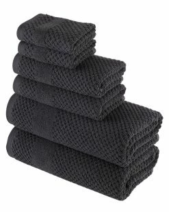 Alexis Antimicrobial Honeycomb 6pc Towel Set Home Bath Towels