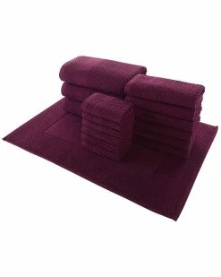 Alexis Antimicrobial Honeycomb 16pc Towel Set Home Bath Towels