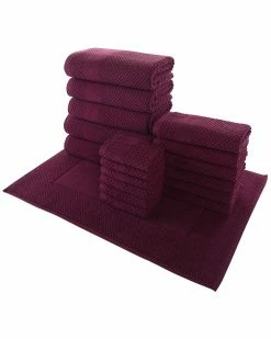 Alexis Antimicrobial Honeycomb 18pc Towel Set Home Bath Towels