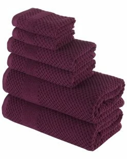 Alexis Antimicrobial Honeycomb 6pc Towel Set Home Bath Towels