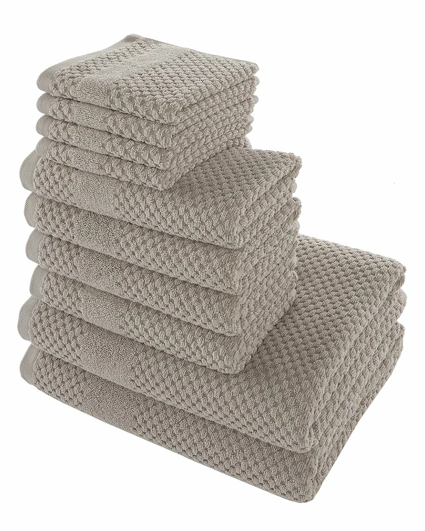Alexis Antimicrobial Honeycomb 10pc Towel Set Home Bath Towels