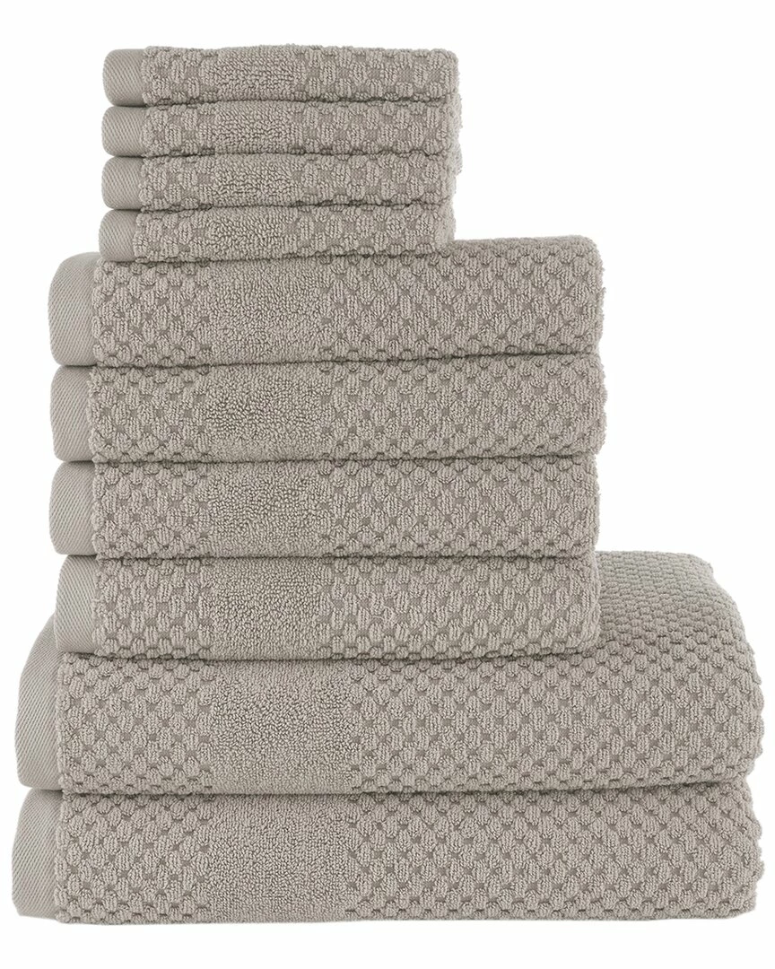 Alexis Antimicrobial Honeycomb 10pc Towel Set Home Bath Towels - Image 2