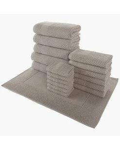 Alexis Antimicrobial Honeycomb 18pc Towel Set Home Bath Towels
