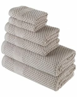 Alexis Antimicrobial Honeycomb 6pc Towel Set Home Bath Towels