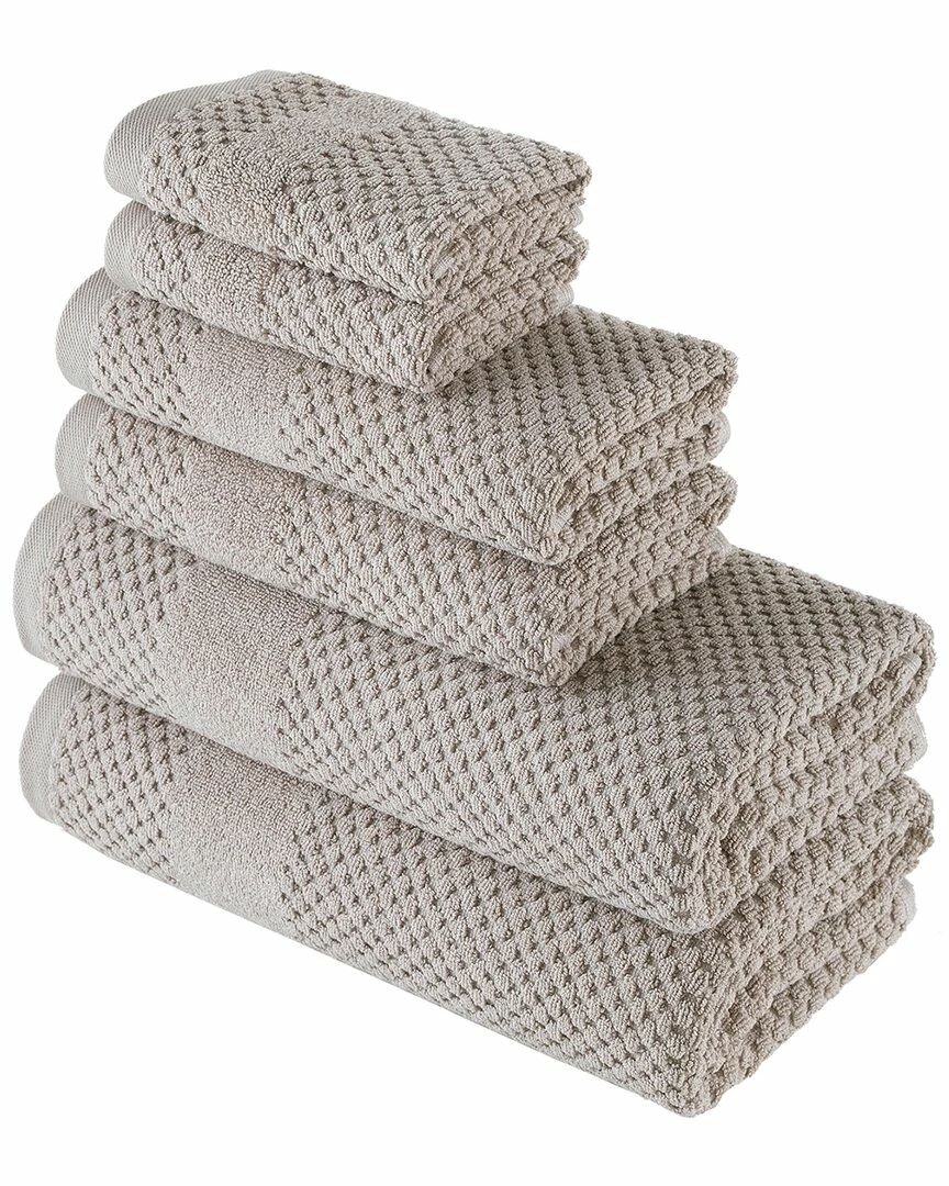 Alexis Antimicrobial Honeycomb 6pc Towel Set Home Bath Towels
