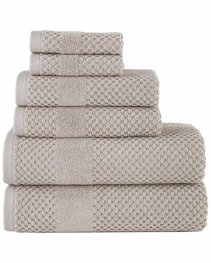 Alexis Antimicrobial Honeycomb 6pc Towel Set Home Bath Towels - Image 2