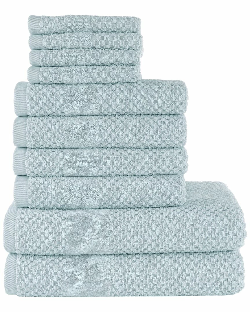 Alexis Antimicrobial Honeycomb 10pc Towel Set Home Bath Towels - Image 2
