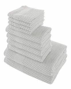 Alexis Antimicrobial Honeycomb 10pc Towel Set Home Bath Towels