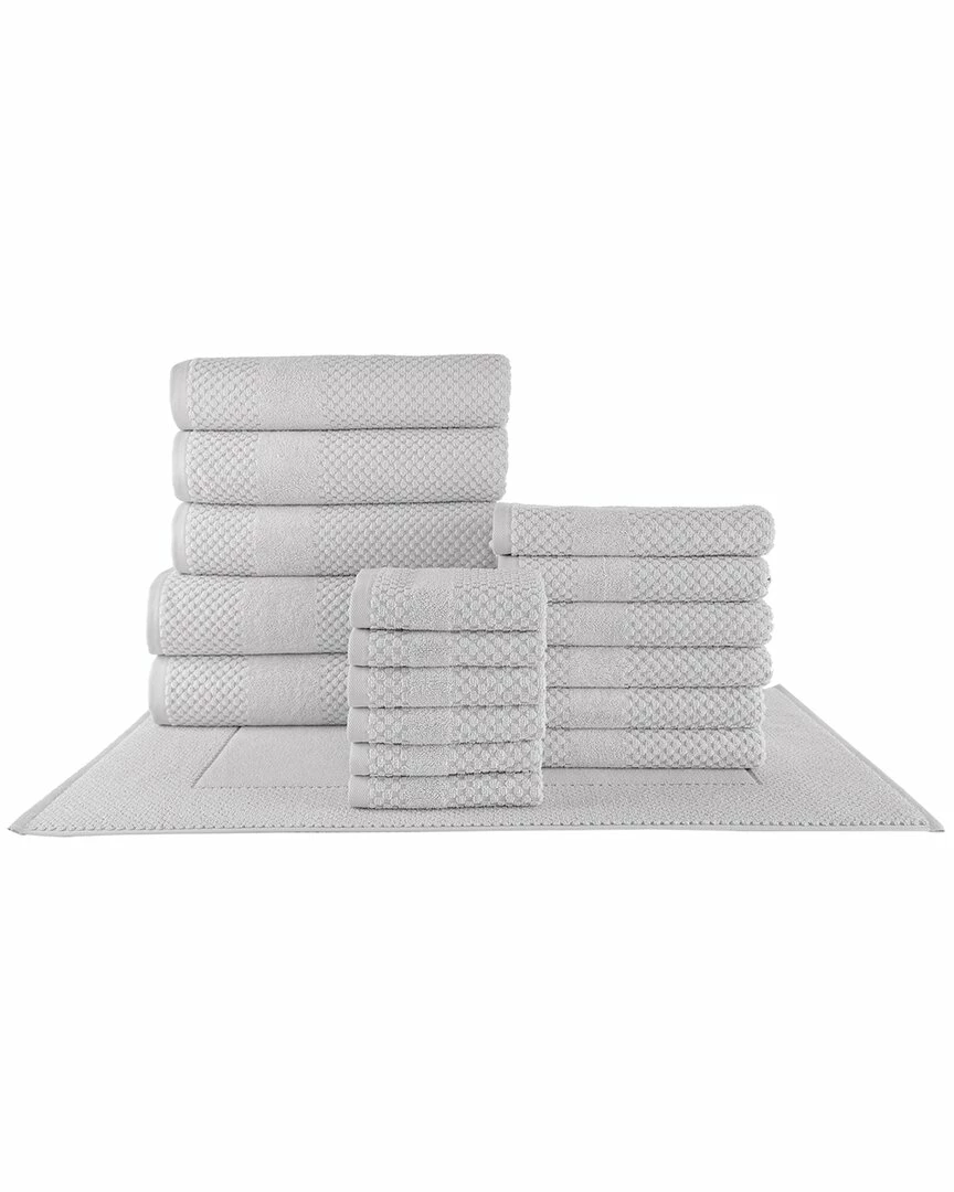 Alexis Antimicrobial Honeycomb 18pc Towel Set Home Bath Towels 2 Alexis Antimicrobial Honeycomb 18pc Towel Set Home Bath Towels - Image 2