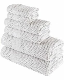 Alexis Antimicrobial Honeycomb 6pc Towel Set Home Bath Towels