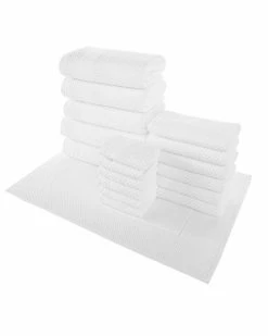 Alexis Antimicrobial Honeycomb 18pc Towel Set Home Bath Towels