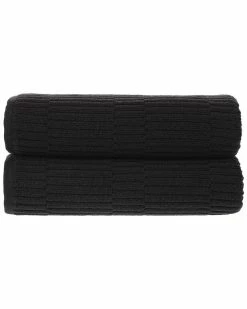 Alexis Antimicrobial Oxford Bath Sheet, Pack Of 2 Home Bath Sheets