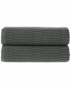 Alexis Antimicrobial Oxford Bath Sheet, Pack Of 2 Home Bath Sheets