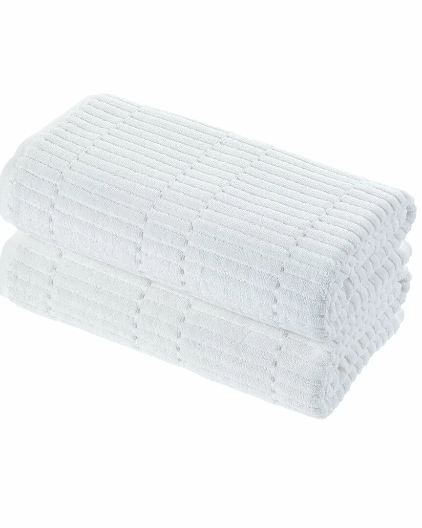 Alexis Antimicrobial Oxford Bath Sheet, Pack Of 2 Home Bath Sheets - Image 2