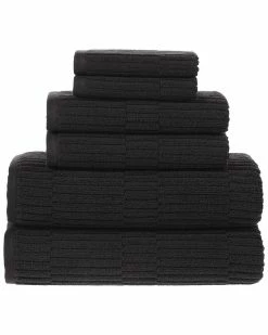 Alexis Antimicrobial Oxford 6Pc Towel Set Home Bath Towels