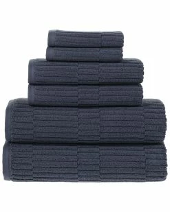 Alexis Antimicrobial Oxford 6Pc Towel Set Home Bath Towels